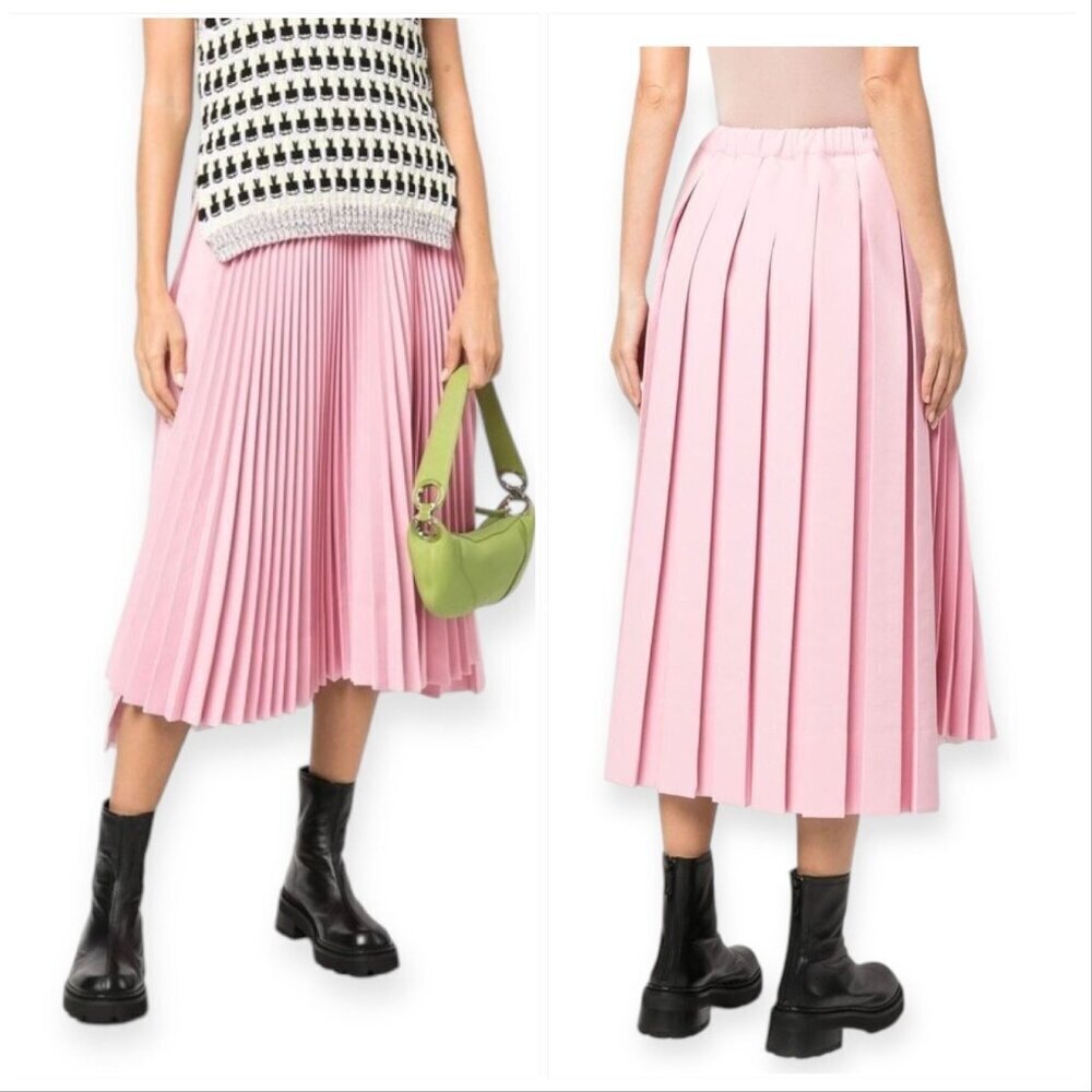 Plan C Pleated Midi Skirt, Double Active, Pink, Size 36IT/XS, New with tag